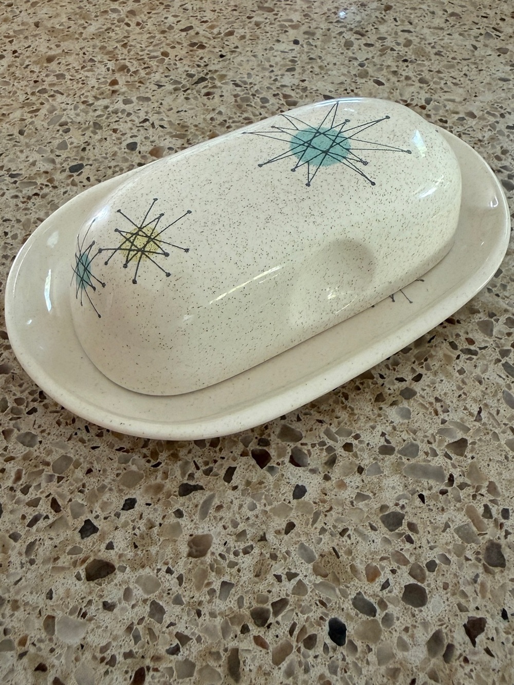 Franciscan Starburst Butter Dish with Lid